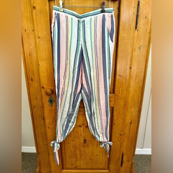 🎉Supply & Demand Striped Baggy Bottom Tie Trousers - Very Cute! Size Small - Picture 1 of 10